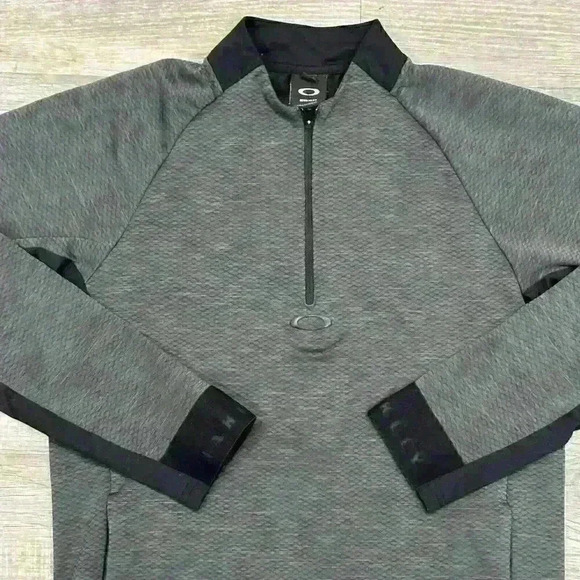 Oakley Knockdown Mixed Fleece 1/4 Zip Jumper Jacket Forged Iron Mens Grey Sz XS - Picture 3 of 16